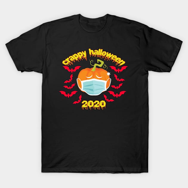 JackOLantern Funny Halloween Pumpkin Wearing A Mask 2020 T-Shirt by GoodArt